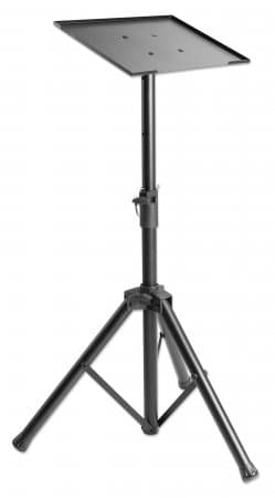Manhattan Tripod Floor Mount for TV/Monitor/Projector/Laptop, For screens: 13" to 32", VESA compatibility: 75x75 and 100x100mm - check the dimensions of the four mounting holes on back of screen to ensure it fits, Max 15kg, Height Adjustable, Black, Bracket view 3