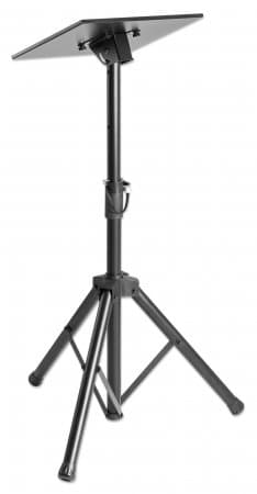 Manhattan Tripod Floor Mount for TV/Monitor/Projector/Laptop, For screens: 13" to 32", VESA compatibility: 75x75 and 100x100mm - check the dimensions of the four mounting holes on back of screen to ensure it fits, Max 15kg, Height Adjustable, Black, Bracket view 5