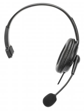 Manhattan Mono Over-Ear Headset (USB), Reversible Microphone Boom (padded), Retail Box Packaging, In-Line Volume/Mute Control, Padded Ear Cushion, USB-A for both sound and mic use, cable 2m, Three Year Warranty view 4
