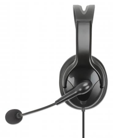 Manhattan Mono Over-Ear Headset (USB), Reversible Microphone Boom (padded), Retail Box Packaging, In-Line Volume/Mute Control, Padded Ear Cushion, USB-A for both sound and mic use, cable 2m, Three Year Warranty view 6