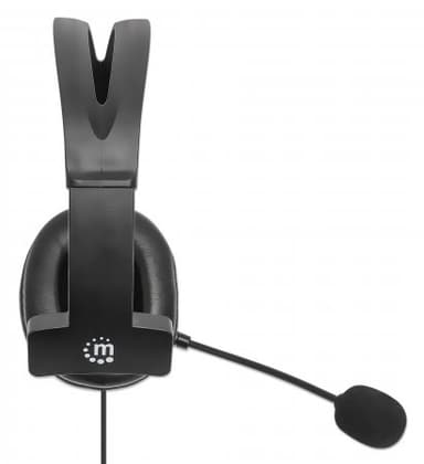 Manhattan Mono Over-Ear Headset (USB), Reversible Microphone Boom (padded), Retail Box Packaging, In-Line Volume/Mute Control, Padded Ear Cushion, USB-A for both sound and mic use, cable 2m, Three Year Warranty view 5