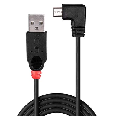Lindy 1m USB 2.0 Cable - Type A to Micro-B Cable, 90 Degree Right Angle view 3