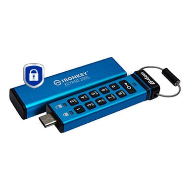 Kingston Technology IronKey 64GB USB-C Keypad 200C, FIPS 140-3 Lvl 3 AES-256 view 3