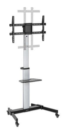 Manhattan Trolley Mount Stand for TV & Monitors, For screens: 37" to 86", -10 to 5° Tilt, 90° Rotation, VESA compatibility: all between 200x200 to 600x400mm - check the dimensions of the four mounting holes on back of screen to ensure it fits, Max 50kg, Bracket view 4