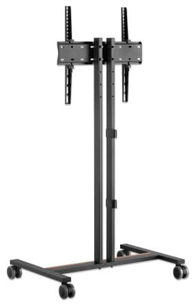 Manhattan Trolley Mount Stand for TV & Monitors, For screens: 34" to 55", VESA compatibility: all between 200x200 to 400x400mm - check the dimensions of the four mounting holes on back of screen to ensure it fits, Max 35kg, Height-adjustable to four levels, Bracket view 5