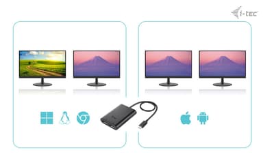 i-tec USB-C Dual 4K/60Hz (single 8K/30Hz) DP Video Adapter view 6