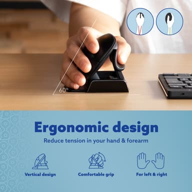 R-Go Tools Ergonomic mouse R-Go Twister, with break software, ambidextrous mouse for both hands, foldable, bluetooth and wired view 10