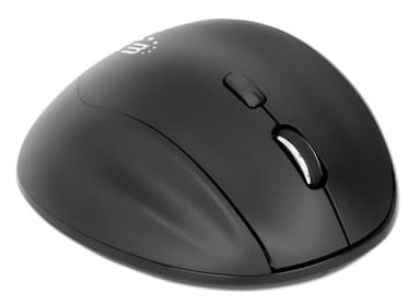Manhattan Ergonomic Wireless Mouse, Right Handed, Adjustable 800/1200/1600dpi, 2.4Ghz (up to 10m), Six Button with Scroll Wheel, Combo USB=A and USB-C receiver, Black, AA battery (included), Three Year Warranty view 4