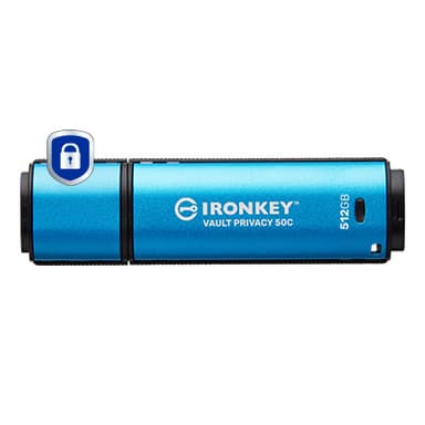 Kingston Technology IronKey 512GB USB-C Vault Privacy 50C AES-256 Encrypted, FIPS 197 view 2
