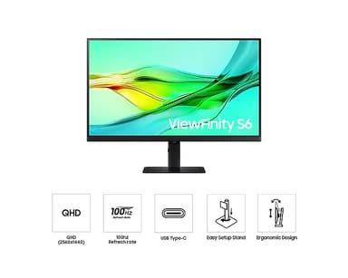 Samsung LS27D600UAU computer monitor 68.6 cm (27") 2560 x 1440 pixels Quad HD Black view 5