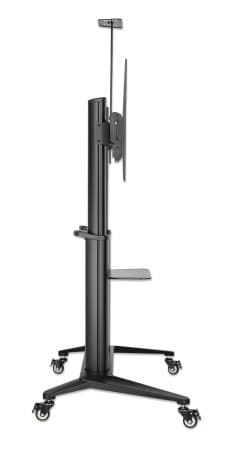 Manhattan Trolley Mount Stand for TV & Monitors, For screens: 70" to 120", VESA compatibility: all between 200x200 to 1000x600mm - check the dimensions of the four mounting holes on back of screen to ensure it fits, Max 140kg, Height adjustable 1250 to 1600mm, LFD view 3