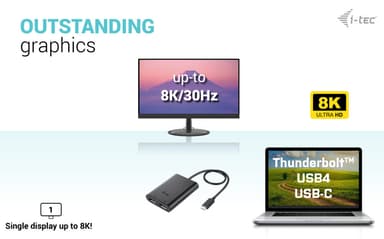 i-tec USB-C Dual 4K/60Hz (single 8K/30Hz) DP Video Adapter view 11