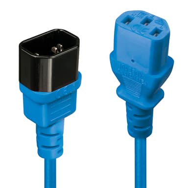 Lindy 2m IEC Extension Cable, Blue view 2