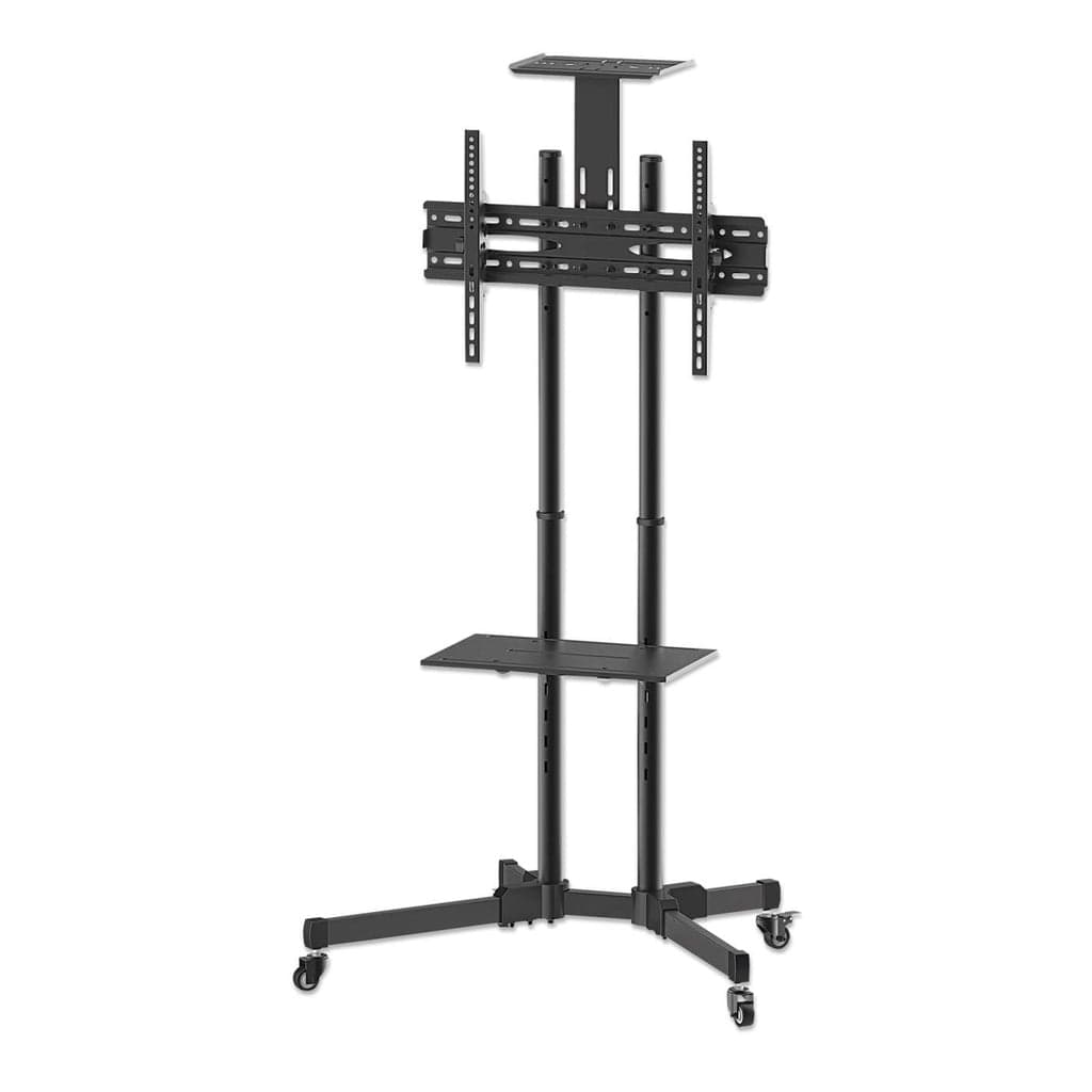 Manhattan Trolley Mount Stand for TV & Monitors, For screens 37" to 65", VESA compatibility: all between 200x200 to 600x400mm - check the dimensions of the four mounting holes on back of screen to ensure it fits, Max 40kg, Black, LFD, Bracket, Lifetime Warranty