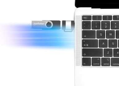 Manhattan 2-Piece Set: USB-C to USB-A and USB-A to USB-C Adapters, Male/Female conversions, 5 Gbps (USB 3.2 Gen1 aka USB 3.0), SuperSpeed USB, Black/Silver, Lifetime Warranty view 7