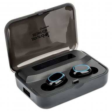 Manhattan Bluetooth In-Ear Headphones, Black, Microphone, Integrated Controls, Sweatproof, Noise Isolating, 5 hour usage time, Max Range 10m, Charging Case with Powerbank (1200mAh), Bluetooth v5.0, USB-A charging cable included, 3 Year Warranty view 3