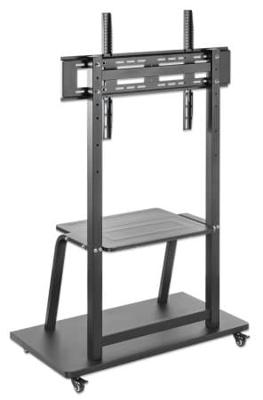 Manhattan Trolley Mount Stand for TV & Monitors, For screens 37" to 100", VESA compatibility: all between 200x200 to 800x600mm - check the dimensions of the four mounting holes on back of screen to ensure it fits, Max 150kg, Height-adjustable to four levels,Bracket view 6