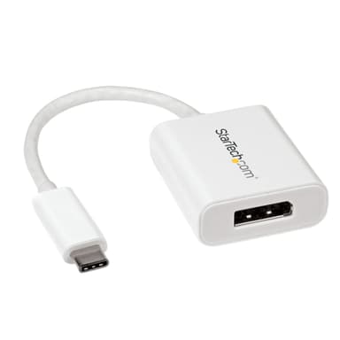 StarTech.com USB C to DisplayPort Adapter - 4K 60Hz/8K 30Hz - USB Type-C to DP 1.4 HBR2 Adapter Dongle - Compact USB-C (DP Alt Mode) Monitor Video Converter - Thunderbolt 3 Compatible - White view 2