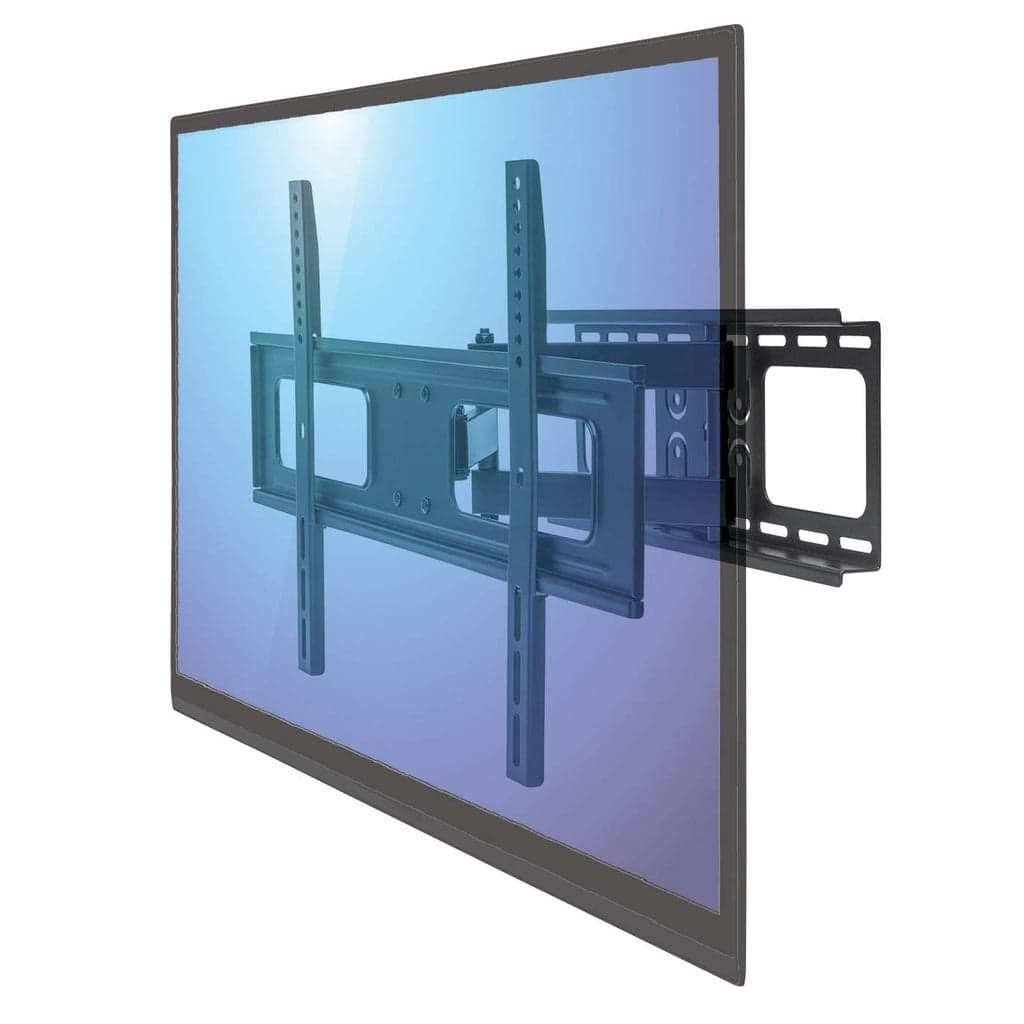 Manhattan Wall Mount for TV & Monitors (Full Motion), For screens 37" to 65", VESA compatibility: all between 200x200mm to 600x400mm - check the dimensions of the four mounting holes on back of screen to ensure it fits, Max 50kg, Black, Bracket, Lifetime Warranty
