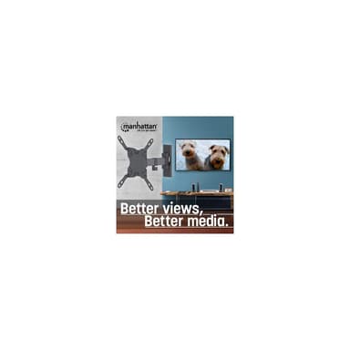 Manhattan Wall Mount for TV & Monitors (Tilt and Swivel 2 pivots), For screens 13" to 42", VESA compatibility: all between 75x75mm to 200x200mm - check the dimensions of the four mounting holes on back of screen to ensure it fits, Max 20kg, Bracket view 7