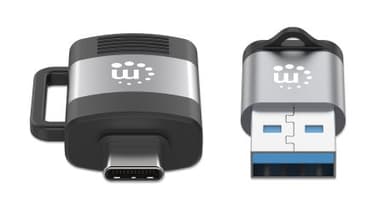 Manhattan 2-Piece Set: USB-C to USB-A and USB-A to USB-C Adapters, Male/Female conversions, 5 Gbps (USB 3.2 Gen1 aka USB 3.0), SuperSpeed USB, Black/Silver, Lifetime Warranty view 5