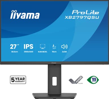 iiyama ProLite XB2797QSU-B1 computer monitor 68.6 cm (27") 2560 x 1440 pixels Quad HD LED Black view 3