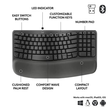 Logitech ERGO Wave Keys view 10