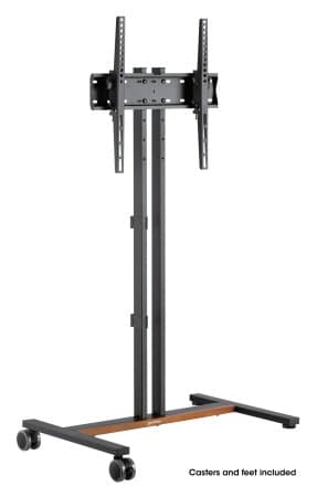 Manhattan Trolley Mount Stand for TV & Monitors, For screens: 34" to 55", VESA compatibility: all between 200x200 to 400x400mm - check the dimensions of the four mounting holes on back of screen to ensure it fits, Max 35kg, Height-adjustable to four levels, Bracket view 4