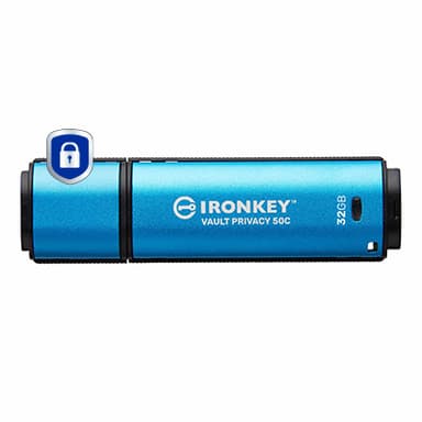 Kingston Technology IronKey 32GB USB-C Vault Privacy 50C AES-256 Encrypted, FIPS 197 view 2