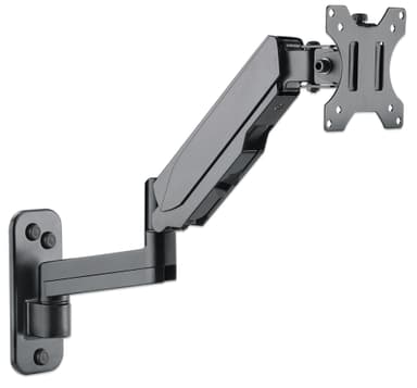 Manhattan Wall Mount for TV & Monitors (Spring Arm 3 pivots), For screens 17" to 32", VESA compatibility: 75x75mm and 100x100mm - check the dimensions of the four mounting holes on back of screen to ensure it fits, Max 8kg, Black, Bracket, Lifetime Warranty view 7