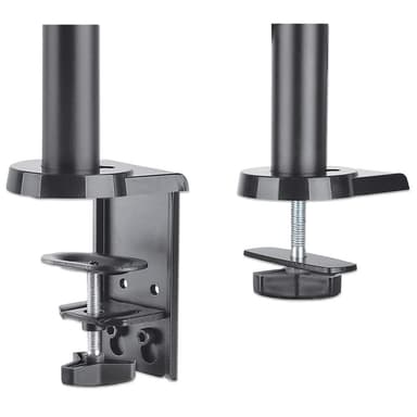 Manhattan Dual Desk Mount for TV & Monitors (Full Motion Gas Spring), For screens 10" to 27", Clamp or Grommet Assembly, VESA compatibility: 75x75 and 100x100mm - check the dimensions of the four mounting holes on back of screen to ensure it fits, Max 8kg (each) view 6