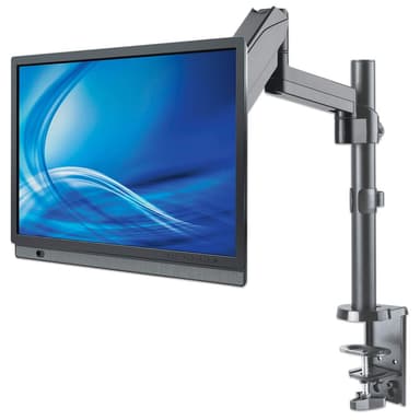 Manhattan Desk Mount for TV & Monitors (Full Motion Gas Spring), For screens 13" to 27", Clamp or Grommet Assembly, VESA compatibility: 75x75mm and 100x100mm - check the dimensions of the four mounting holes on back of screen to ensure it fits, Max 8kg, Bracket view 7