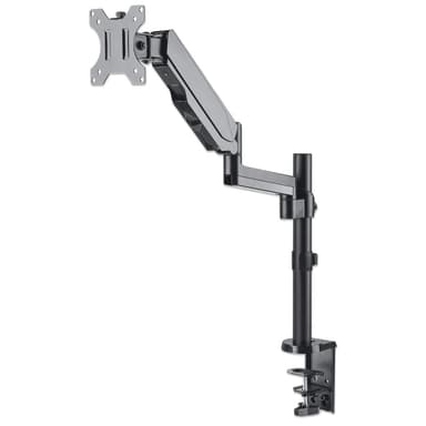 Manhattan Desk Mount for TV & Monitors (Full Motion Gas Spring), For screens 13" to 27", Clamp or Grommet Assembly, VESA compatibility: 75x75mm and 100x100mm - check the dimensions of the four mounting holes on back of screen to ensure it fits, Max 8kg, Bracket view 5