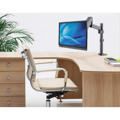 Manhattan Desk Mount for TV & Monitors (Full Motion Gas Spring), For screens 13" to 27", Clamp or Grommet Assembly, VESA compatibility: 75x75mm and 100x100mm - check the dimensions of the four mounting holes on back of screen to ensure it fits, Max 8kg, Bracket view 8