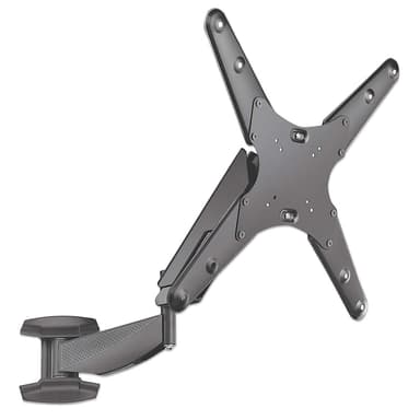 Manhattan Wall Mount for TV & Monitors (Spring Arm 3 pivots), For screens 17" to 55", VESA compatibility: all between 75x75mm to 400x400mm - check the dimensions of the four mounting holes on back of screen to ensure it fits, Max 30kg, Black, Bracket view 3