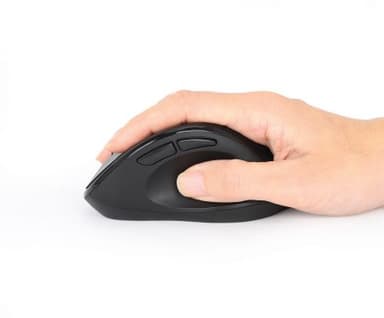 Manhattan Ergonomic Wireless Mouse, Right Handed, Adjustable 800/1200/1600dpi, 2.4Ghz (up to 10m), Six Button with Scroll Wheel, Combo USB=A and USB-C receiver, Black, AA battery (included), Three Year Warranty view 8