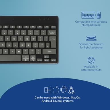 R-Go Tools Ergonomic keyboard R-Go Compact Break, compact keyboard with break software, QWERTY (UK), Bluetooth, black view 13