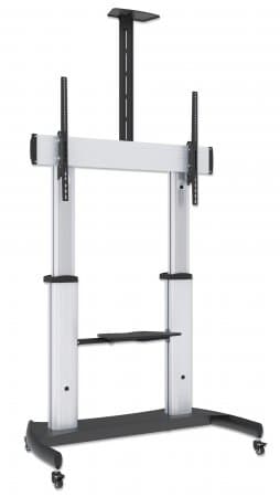 Manhattan Trolley Mount Stand for TV & Monitors, For screens: 60" to 100",VESA compatibility:all between 200x200 to 800x600mm -check the dimensions of the four mounting holes on back of screen to ensure it fits,Max 100kg,Height adjustable 1200 to 1685mm,LFD,Bracket view 3
