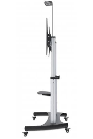 Manhattan Trolley Mount Stand for TV & Monitors, For screens: 60" to 100",VESA compatibility:all between 200x200 to 800x600mm -check the dimensions of the four mounting holes on back of screen to ensure it fits,Max 100kg,Height adjustable 1200 to 1685mm,LFD,Bracket view 5