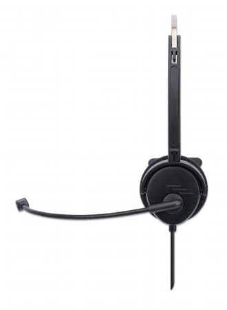Manhattan Mono On-Ear Headset (USB), Microphone Boom (padded), Retail Box Packaging, Adjustable Headband, In-Line Volume Control, Ear Cushion, USB-A for both sound and mic use, cable 1.5m, Three Year Warranty view 5
