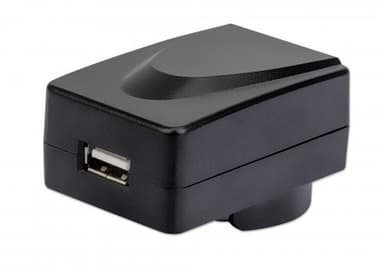 Manhattan Mains USB-A Mobile Device Charger with UK/EU/USA adaptors, Smartphone Charger, Mains Adaptor interchangeable, Three Year Warranty, Black view 2