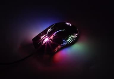 Manhattan Gaming Mouse with LEDs, Wired, Seven Button, Scroll Wheel, 7200dpi, Black with LED lighting, Three Year Warranty view 7
