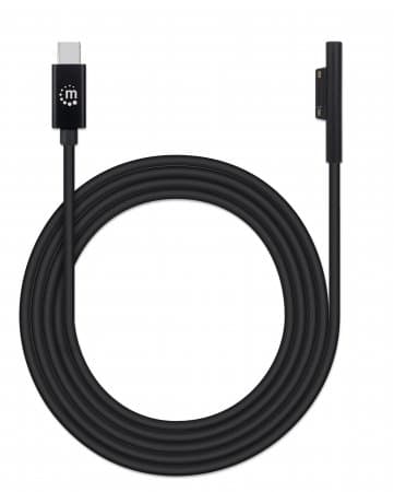 Manhattan USB-C to Microsoft Surface Charging Cable, 1.8m, Male to Male. 15V/3A, Black, Charge only - no data transmission, Lifetime Warranty view 5