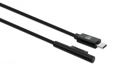 Manhattan USB-C to Microsoft Surface Charging Cable, 1.8m, Male to Male. 15V/3A, Black, Charge only - no data transmission, Lifetime Warranty view 3