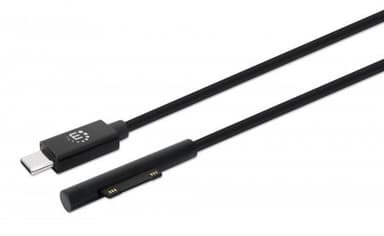 Manhattan USB-C to Microsoft Surface Charging Cable, 1.8m, Male to Male. 15V/3A, Black, Charge only - no data transmission, Lifetime Warranty view 2