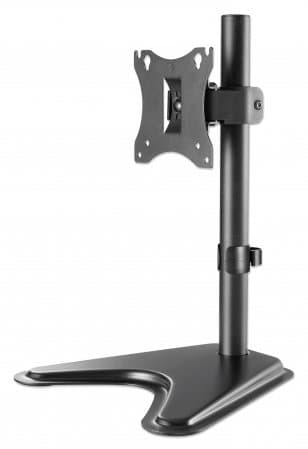 Manhattan Desk Mount for TV & Monitors, Stand Assembly, Tilt/Swivel/Rotation, For screens 10" to 27", VESA compatibility: 75x75 and 100x100mm - check the dimensions of the four mounting holes on back of screen to ensure it fits, Max 7kg, Black, Bracket view 2