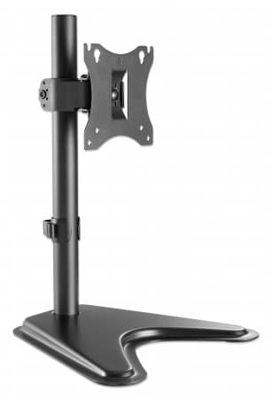 Manhattan Desk Mount for TV & Monitors, Stand Assembly, Tilt/Swivel/Rotation, For screens 10" to 27", VESA compatibility: 75x75 and 100x100mm - check the dimensions of the four mounting holes on back of screen to ensure it fits, Max 7kg, Black, Bracket view 3