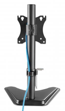Manhattan Desk Mount for TV & Monitors, Stand Assembly, Tilt/Swivel/Rotation, For screens 10" to 27", VESA compatibility: 75x75 and 100x100mm - check the dimensions of the four mounting holes on back of screen to ensure it fits, Max 7kg, Black, Bracket