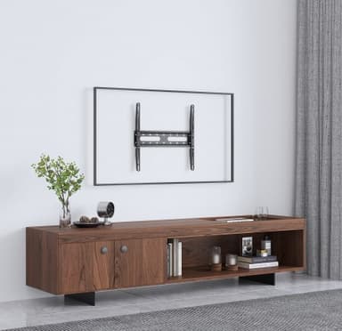 Manhattan Wall Mount for TV & Monitors (Fixed Low Profile), For screens 32" to 55", VESA compatibility: all between 75x75mm to 400x400mm - check the dimensions of the four mounting holes on back of screen to ensure it fits, Max 45kg, Black, Bracket view 5