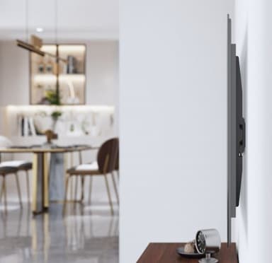 Manhattan Wall Mount for TV & Monitors (Fixed Low Profile), For screens 32" to 55", VESA compatibility: all between 75x75mm to 400x400mm - check the dimensions of the four mounting holes on back of screen to ensure it fits, Max 45kg, Black, Bracket view 6